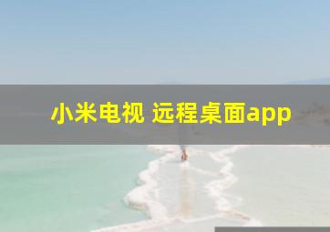 小米电视 远程桌面app